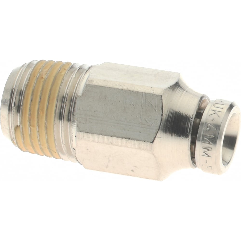 Push-To-Connect Tube to Male & Tube to Male BSPT Tube Fitting: Adapter, Straight, 1/8" Thread