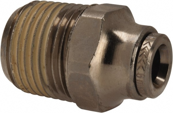 Push-To-Connect Tube to Male & Tube to Male NPT Tube Fitting: Adapter, Straight, 3/8" Thread
