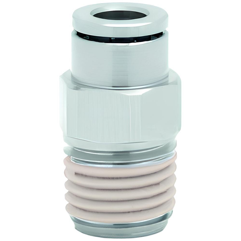 Push-To-Connect Tube to Male & Tube to Male NPT Tube Fitting: Adapter, Straight, 1/2" Thread