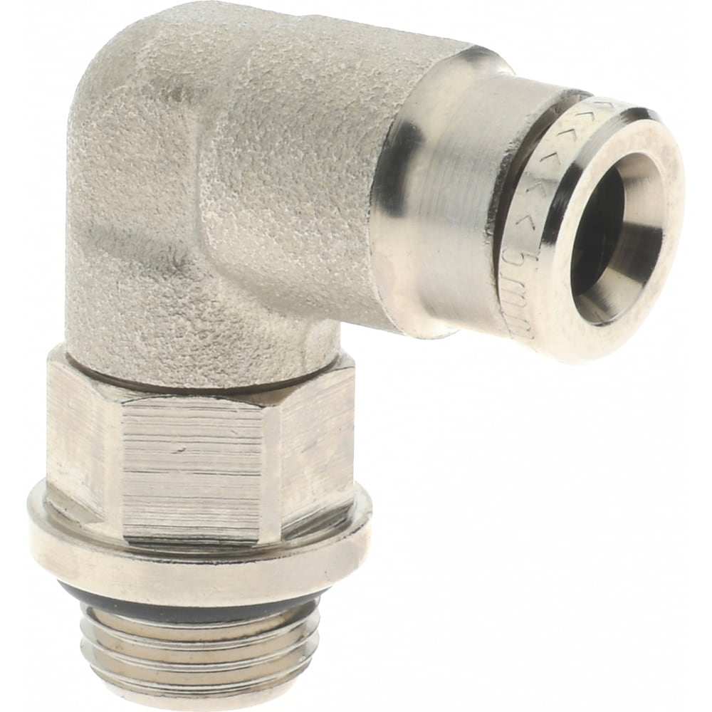 Norgren 102470518 Push-To-Connect Tube to Male & Tube to Male BSPP Tube Fitting: 90 ° Swivel Elbow Adapter, 1/8" Thread Image