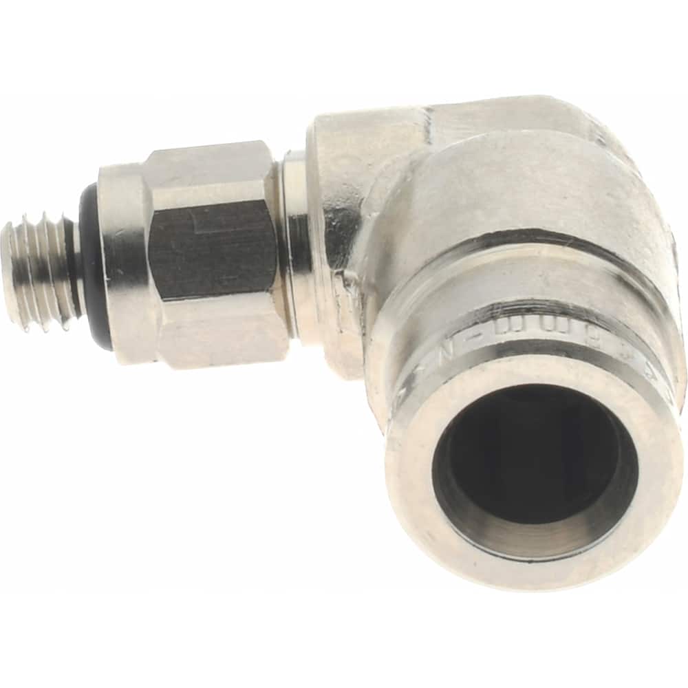 Norgren 102470605 Push-To-Connect Tube to Metric Thread Tube Fitting: 90 ° Swivel Elbow Adapter, M5 x 0.8 Thread 