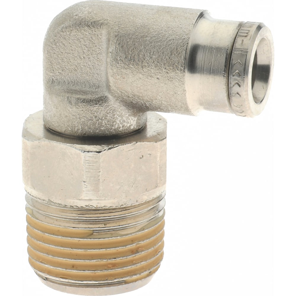 Norgren 101470638 Push-To-Connect Tube to Male & Tube to Male BSPT Tube Fitting: 3/8" Thread Image