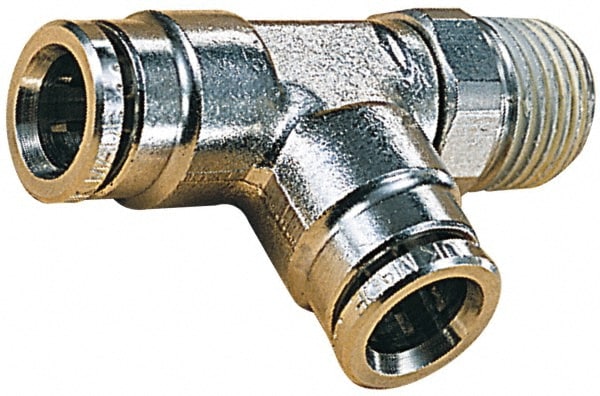 Norgren 101680618 Push-To-Connect Tube to Male & Tube to Male BSPT Tube Fitting: 1/8" Thread Image