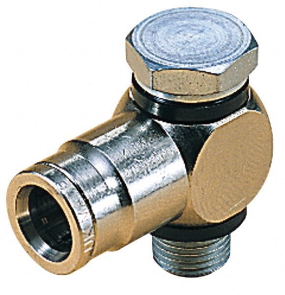 Norgren 10A511038 Push-To-Connect Tube to Male & Tube to Male BSPP Tube Fitting: Elbow Banjo Assembly, 3/8" Thread Image