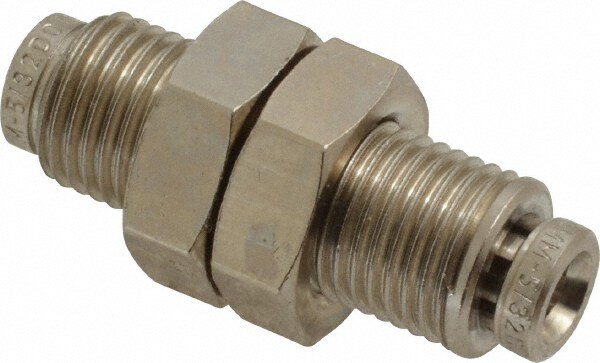Push-To-Connect Tube to Tube Tube Fitting: Bulkhead Connector, M10 x 1 Thread