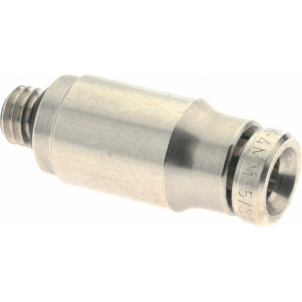 Push-To-Connect Tube to Metric Thread Tube Fitting: Adapter, Straight, M5 x 0.8 Thread