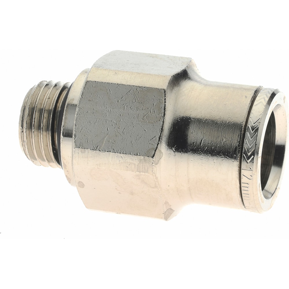 Norgren 102251228 Push-To-Connect Tube to Male & Tube to Male BSPP Tube Fitting: Adapter, Straight, 1/4" Thread Image