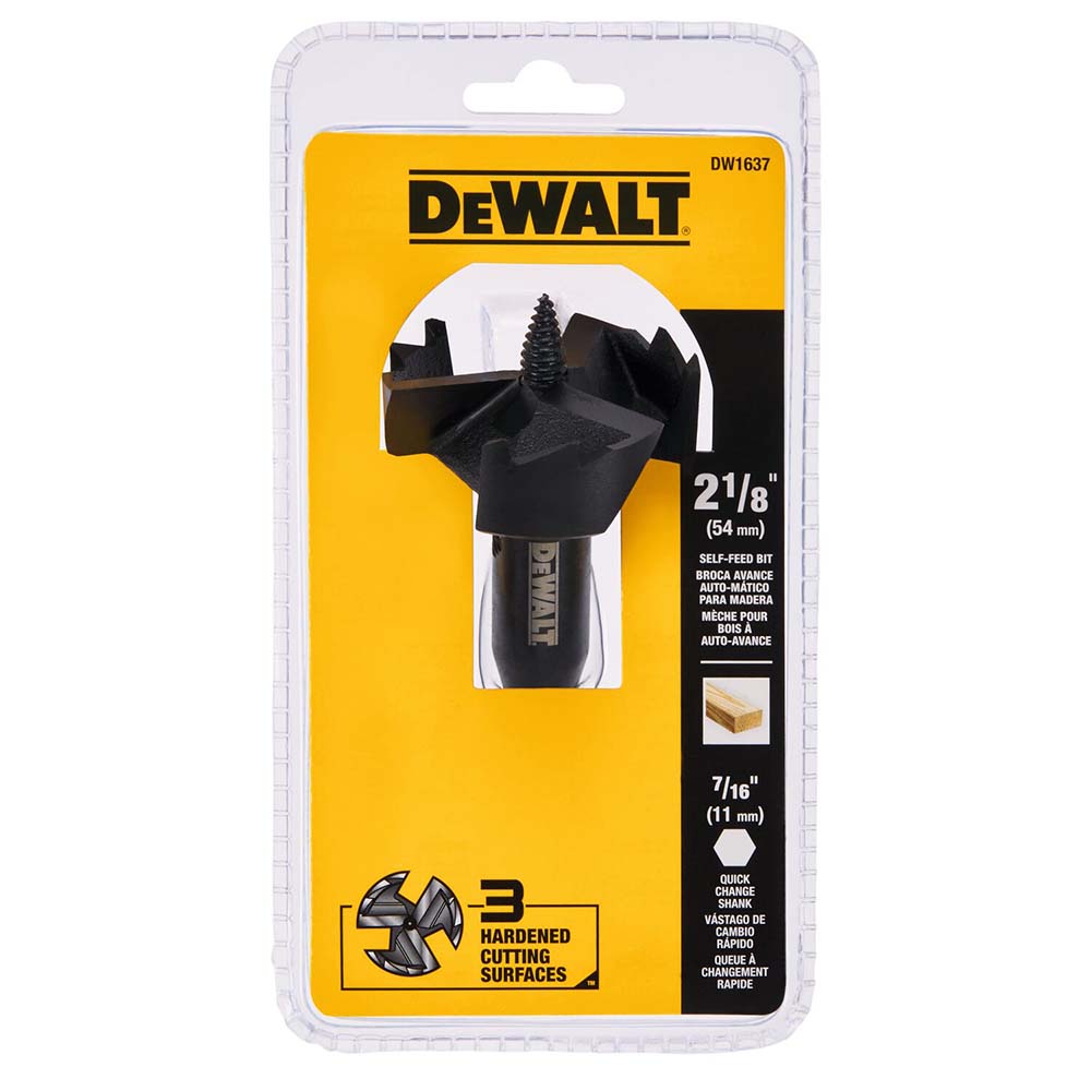 DeWALT 21/8", 7/16" Hex Shank, Bright Finish, Steel Self Feed Drill