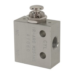 Manually Operated Valve: 0.13" NPT Outlet, Three-Way, Push Button & Spring Actuated - 0.2 CV Rating, 150 Max psi