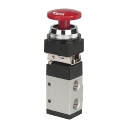 ARO/Ingersoll-Rand M252HS-15 Manually Operated Valve: 0.25" NPT Outlet, Manual Mechanical, Palm Button & Detent Actuated Image