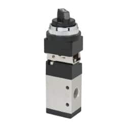 Manually Operated Valve: 0.25" NPT Outlet, Manual Mechanical, Selector & Manual Actuated
