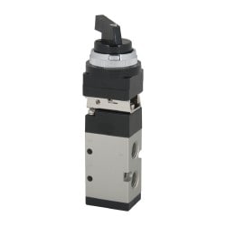 Manually Operated Valve: 0.25" NPT Outlet, Manual Mechanical, Long Selector & Manual Actuated