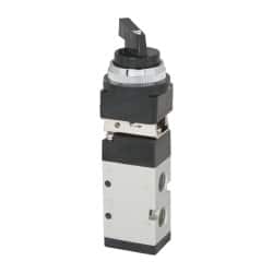 Manually Operated Valve: 0.25" NPT Outlet, Manual Mechanical, Long Selector & Manual Actuated