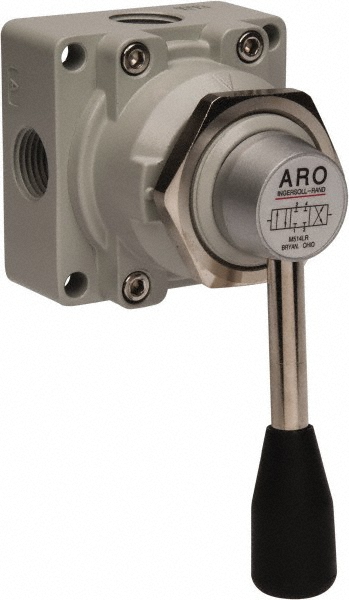 Manually Operated Valve: 0.5" NPT Outlet, Rotary Lever, Lever & Manual Actuated - 2.4 CV Rating, 150 Max psi