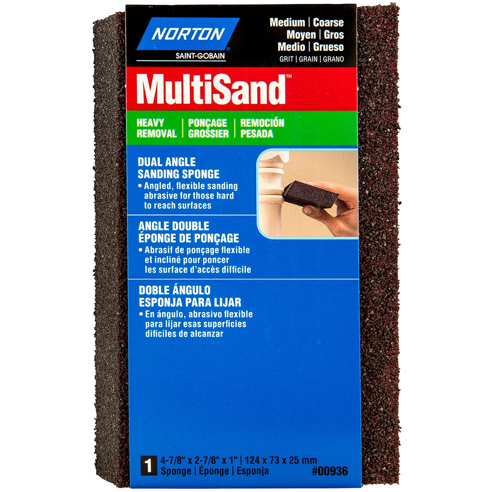 Sanding Sponge: 2-7/8" Wide, 4-7/8" Long, 1" Thick