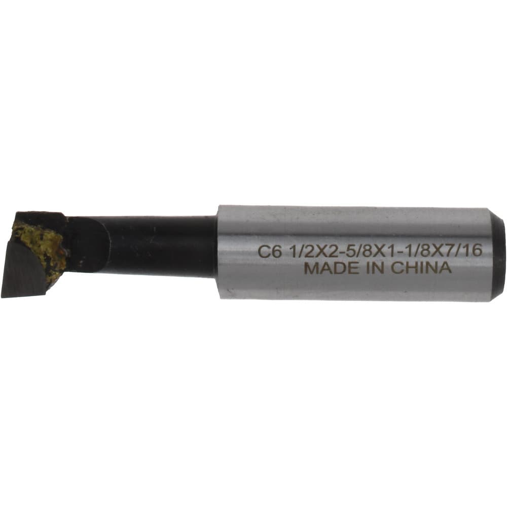 Boring Bar: 7/16" Min Bore Dia, 1-1/8" Max Bore Depth, Right Hand, 1/2" Shank Dia, C2 Carbide-Tipped