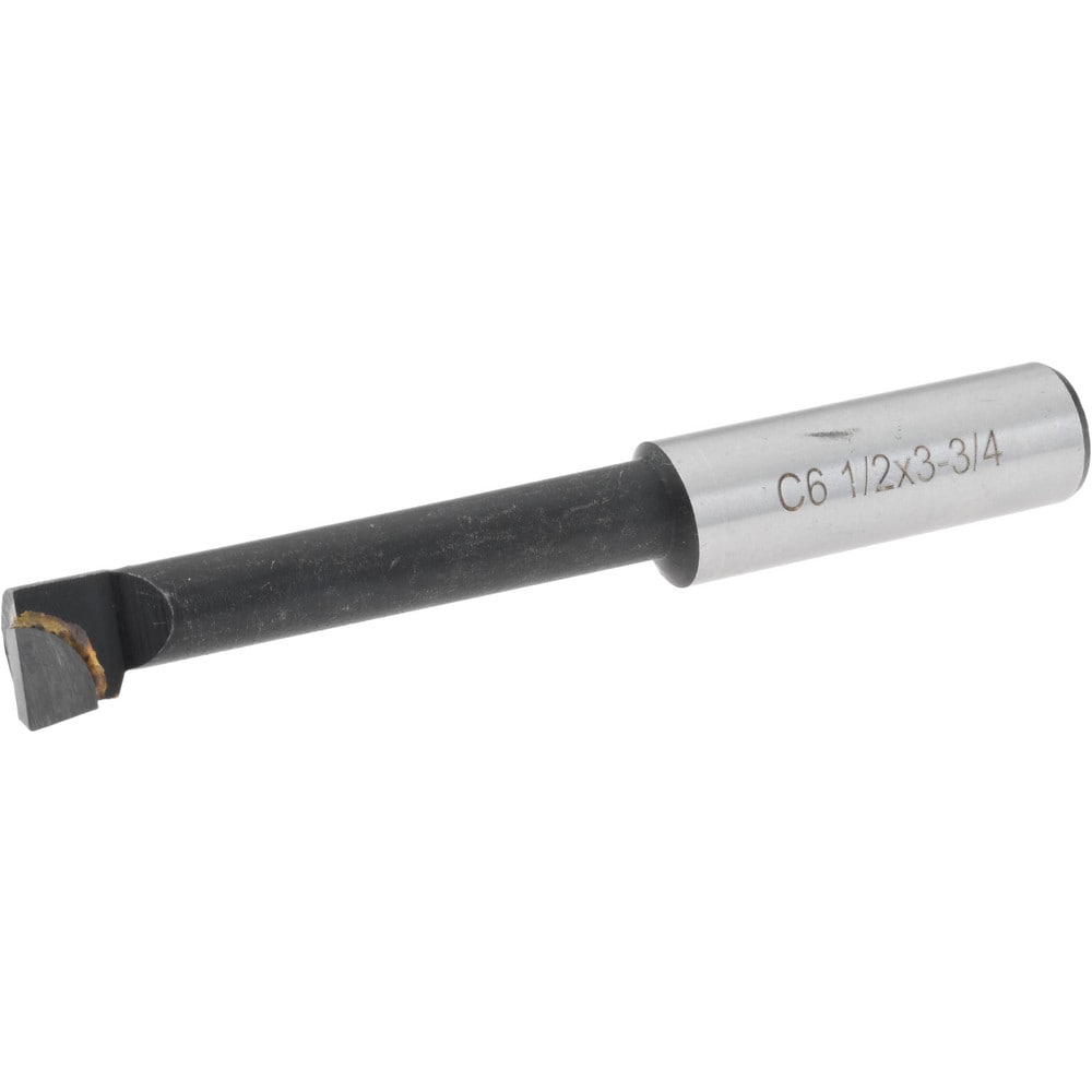 Boring Bar: 7/16" Min Bore Dia, 2-1/4" Max Bore Depth, Right Hand, 1/2" Shank Dia, C2 Carbide-Tipped