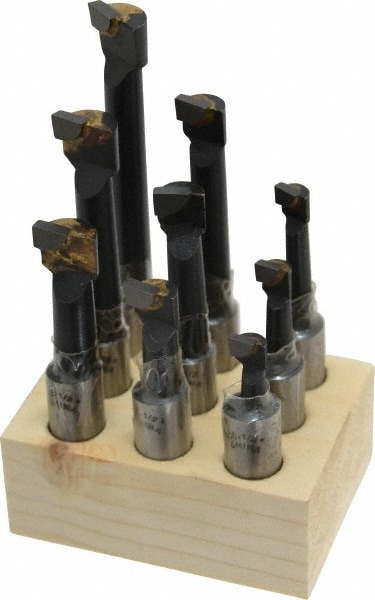 Value Collection 375-1202 5/16 to 9/16" Min Diam, 3/4 to 3" Max Depth, 1/2" Shank Diam, 2-1/4 to 4-1/2" OAL Boring Bar Set Image