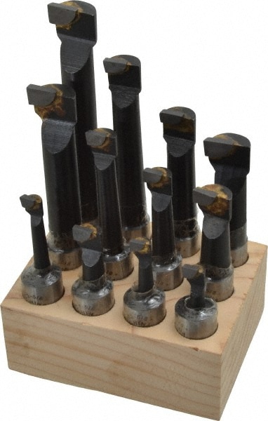 Value Collection 375-1402 5/16 to 11/16" Min Diam, 3/4 to 3-3/4" Max Depth, 5/8" Shank Diam, 2-1/4 to 5-1/4" OAL Boring Bar Set Image