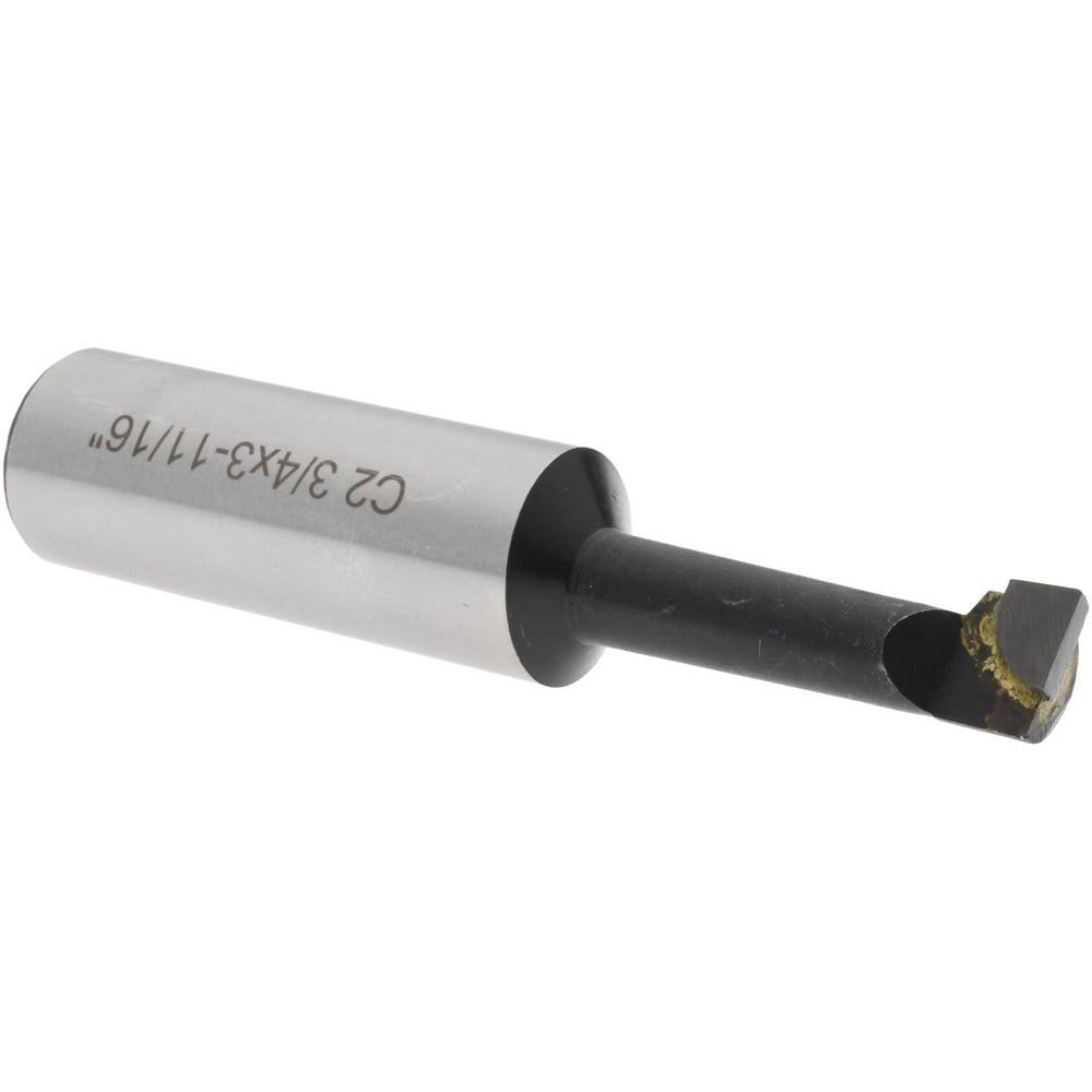 Boring Bar: 7/16" Min Bore Dia, 1-11/16" Max Bore Depth, Right Hand, 3/4" Shank Dia, C2 Carbide-Tipped