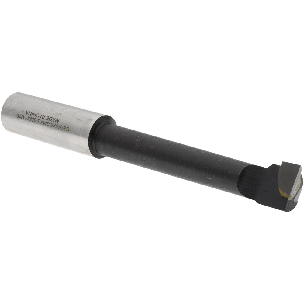 Boring Bar: 11/16" Min Bore Dia, 3-3/4" Max Bore Depth, Right Hand, 3/4" Shank Dia, C2 Carbide-Tipped