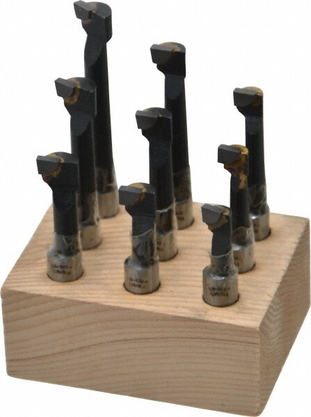 5/16 to 7/16" Min Diam, 3/4 to 2-1/4" Max Depth, 3/8" Shank Diam, 2 to 3-1/2" OAL Boring Bar Set