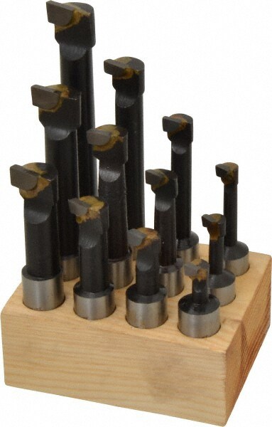 5/16 to 11/16" Min Diam, 3/4 to 3-3/4" Max Depth, 5/8" Shank Diam, 2-1/4 to 5-1/4" OAL Boring Bar Set
