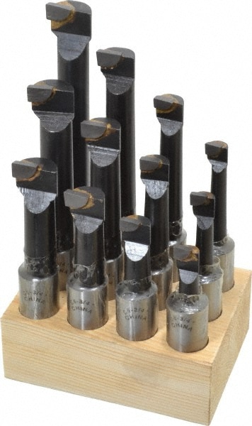 Value Collection 375-1606 7/16 to 13/16" Min Diam, 1-1/8 to 4-1/2" Max Depth, 3/4" Shank Diam, 3-1/8 to 6-1/2" OAL Boring Bar Set Image