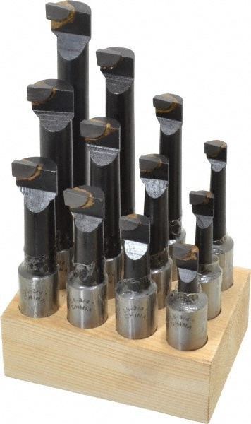 7/16 to 13/16" Min Diam, 1-1/8 to 4-1/2" Max Depth, 3/4" Shank Diam, 3-1/8 to 6-1/2" OAL Boring Bar Set