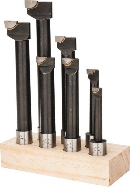 9/16 to 1-5/8" Min Diam, 3 to 7-1/2" Max Depth, 1" Shank Diam, 5 to 9-1/2" OAL Boring Bar Set