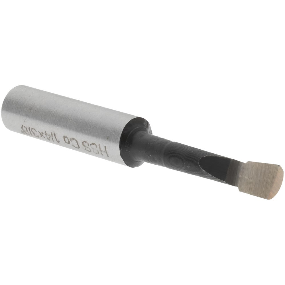 Boring Bar: 1/4" Min Bore Dia, 1-1/4" Max Bore Depth, Right Hand, 3/8" Shank Dia, M35 Cobalt