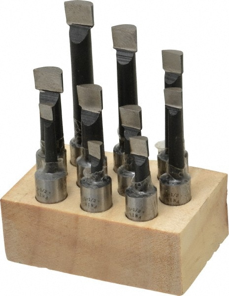 Value Collection 375-1207 1/4 to 1/2" Min Diam, 3/4 to 2-1/2" Max Depth, 1/2" Shank Diam, 2-1/8 to 3-7/8" OAL Boring Bar Set Image