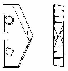 Allied Machine and Engineering 135T-0221 Spade Drill Insert: 2-21/32" Dia, Series 5, High Speed Steel Image