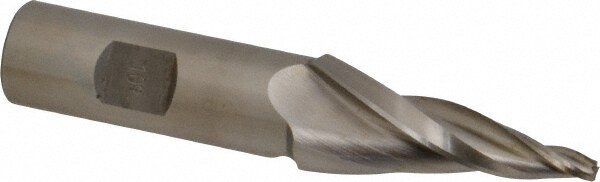 Made in USA T-258 Tapered End Mill: 10 ° per Side, 5/32" Small Dia, 2" LOC, 3 Flutes, High Speed Steel, Square End Image