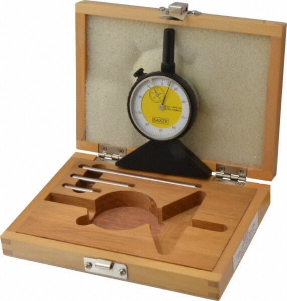 0 to 200 mm Range, White Dial Depth Gage