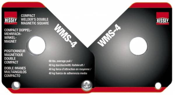 Bessey WMS-4 0 to 180° Holding Angle, 110 Lb Max Pull, Double Magnetic Welding & Fabrication Adjustable Square 
