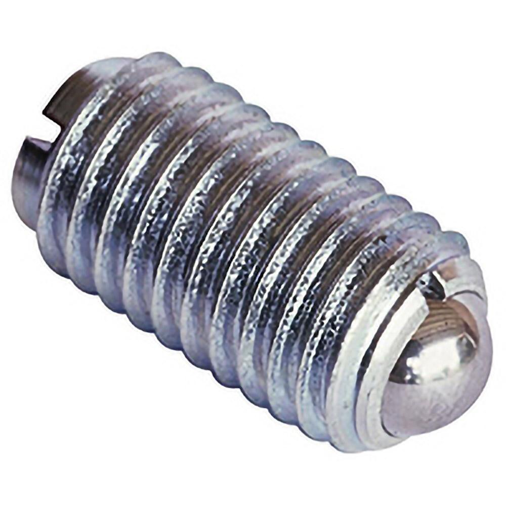 Threaded Ball Plunger: M10 x 1.5, 0.2362" Ball Dia, 0.748" Body Length, 0.0787" Max Ball Reach