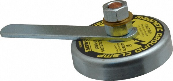 800 Amps Grounding Capacity, 3-1/2" Diam, 2-1/4" High, 35 Lb Max Pull Force, Rare Earth Magnetic Welding & Fabrication Ground Clamp