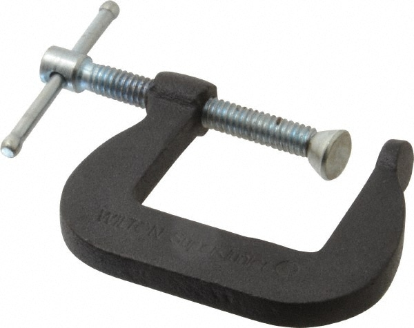 C-Clamp: 1-1/4" Max Opening, 1-1/4" Throat Depth, Forged Steel