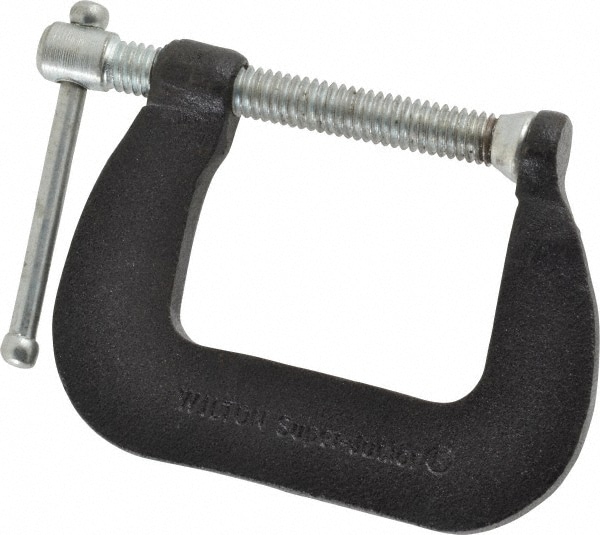 C-Clamp: 1-1/2" Max Opening, 1-1/2" Throat Depth, Forged Steel