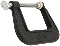 C-Clamp: 1-1/4" Max Opening, 1-1/4" Throat Depth, Ductile Iron