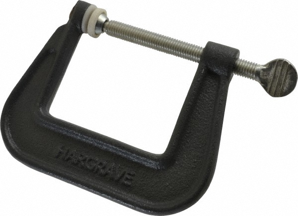 C-Clamp: 2-1/2" Max Opening, 2-5/16" Throat Depth, Light-Duty, Ductile Iron Body, Steel Anvil - 550 lb Load Capacity