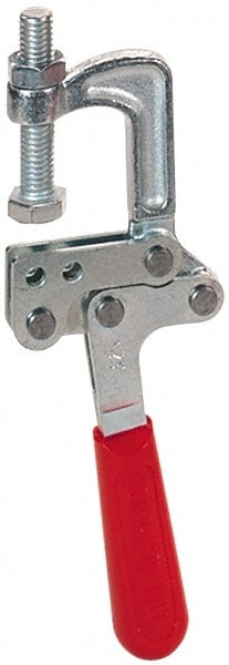 3558.58 N Load Capacity, 1.25" Throat Depth, 8.28" OAL, Stainless Steel, C Style Plier Clamp