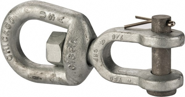 7, 200 Lbs. Load Limit, 8 Inches Long x 3/4 Inch Diameter Jaw Eye Swivel