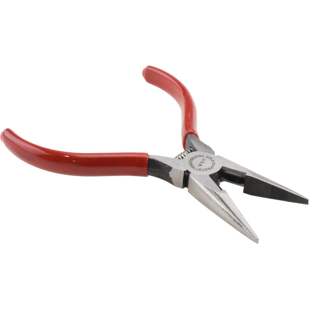 Chain Nose Plier: 1-11/16" Jaw Length, Side Cutter