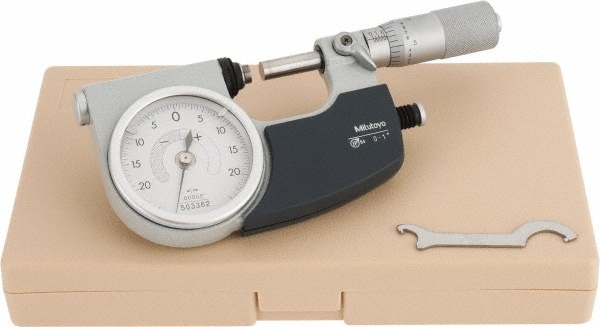 Mechanical Outside Micrometer: 1" Range, 0.0005" Graduation