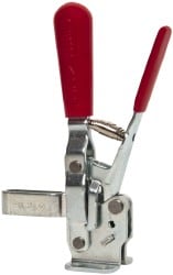 Manual Hold-Down Toggle Clamp: Vertical, 375 lb Capacity, U-Bar, Flanged Base