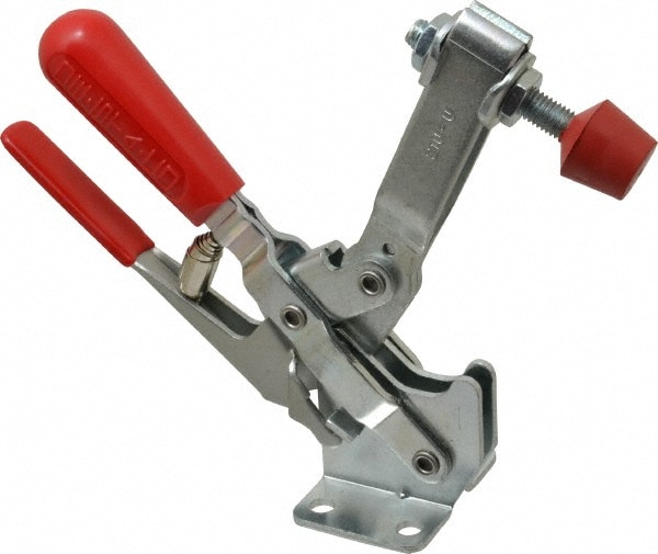 Manual Hold-Down Toggle Clamp: Vertical, 600 lb Capacity, U-Bar, Flanged Base