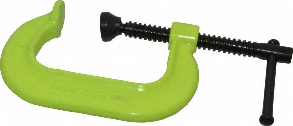 C-Clamp: 3" Max Opening, 2-1/2" Throat Depth, Forged Steel