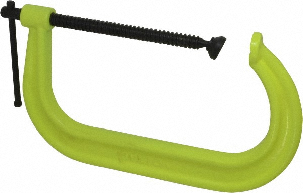 C-Clamp: 10-1/8" Max Opening, 6" Throat Depth, Regular-Duty, Forged Steel Body, Alloy Steel Anvil - 8,000 lb Load Capacity, Deep Throat